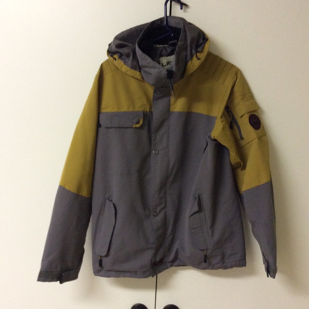 Men's Two-Tone Hooded Jacket - Gray & Olive